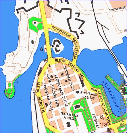 carte de Vyborg en langue finlandaise