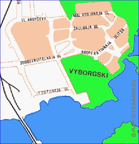 carte de Vyborg en langue finlandaise