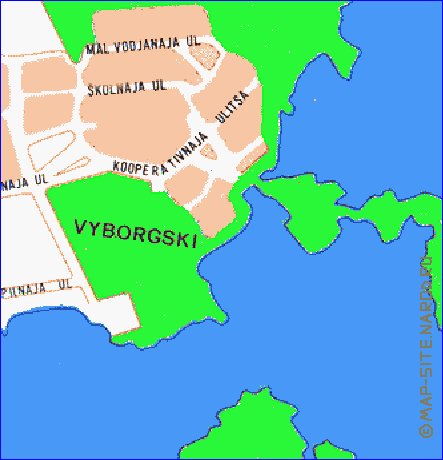 carte de Vyborg en langue finlandaise