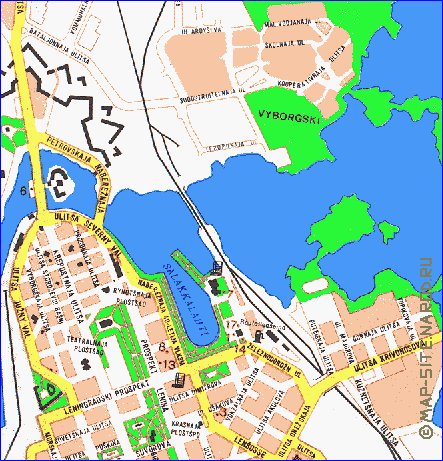 carte de Vyborg en langue finlandaise