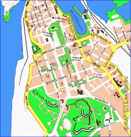 carte de Vyborg en langue finlandaise