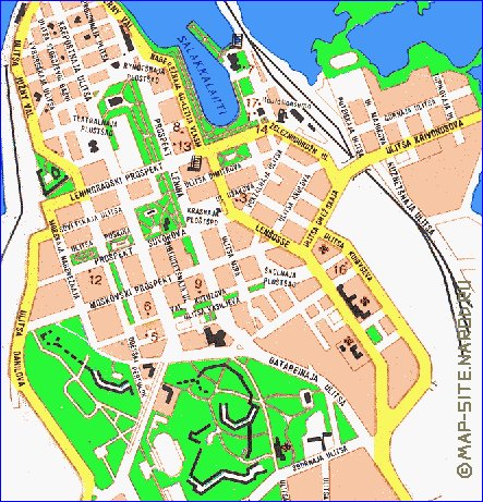 carte de Vyborg en langue finlandaise