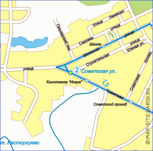 Transport carte de Vidnoye