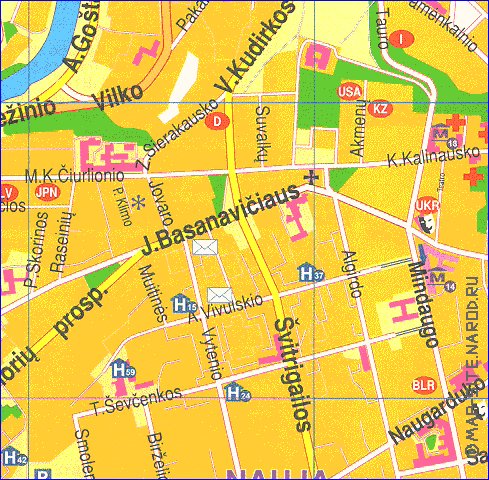 mapa de Vilnius