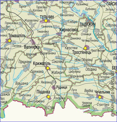 Подробная карта винницкой области