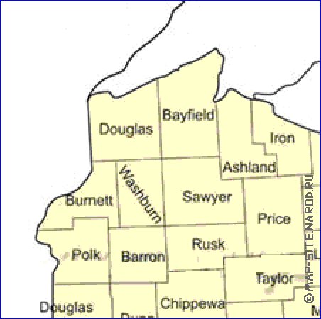 Administrativa mapa de Wisconsin