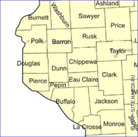Administratives carte de Wisconsin