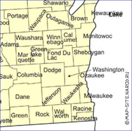 Administratives carte de Wisconsin