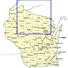 Administratives carte de Wisconsin