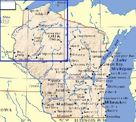 mapa de Wisconsin
