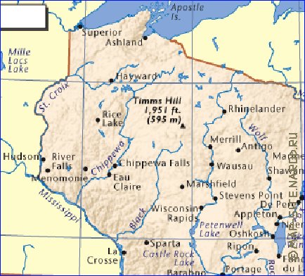 carte de Wisconsin