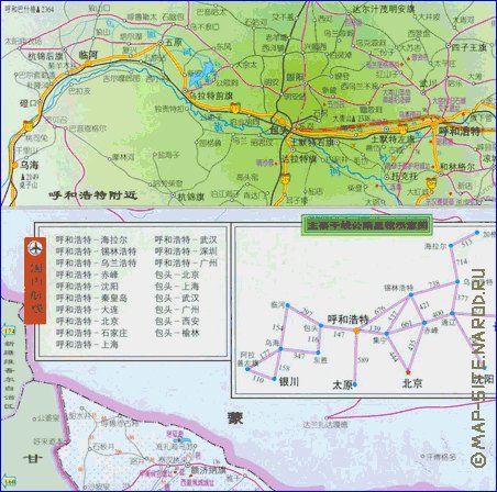 mapa de Mongolia Interior em chines