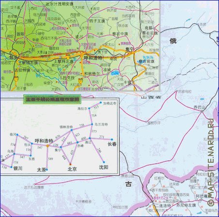 carte de Mongolie-Interieure en langue chinoise