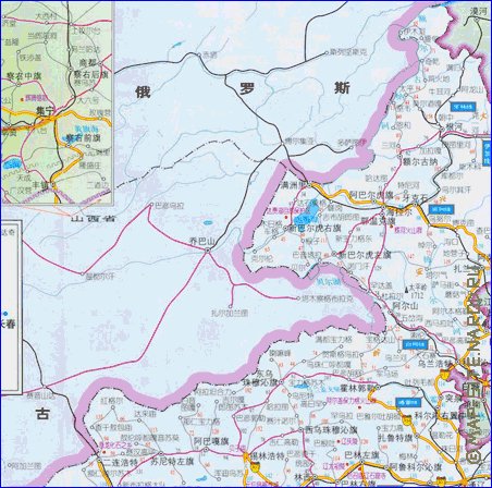 carte de Mongolie-Interieure en langue chinoise