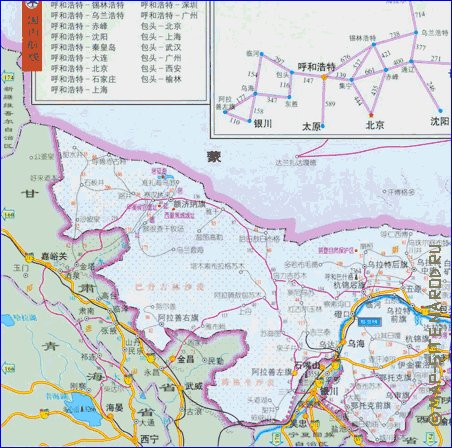 carte de Mongolie-Interieure en langue chinoise