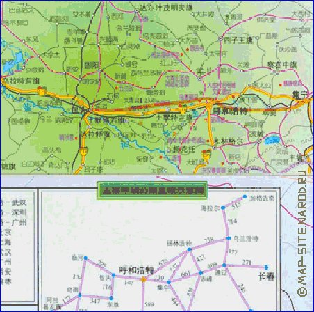 carte de Mongolie-Interieure en langue chinoise