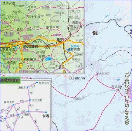 carte de Mongolie-Interieure en langue chinoise