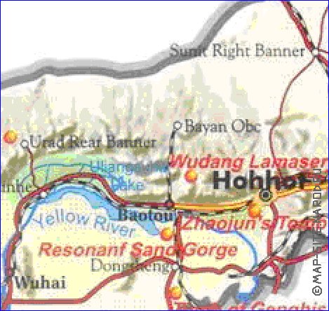 mapa de Mongolia Interior