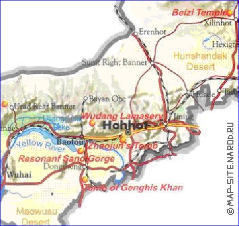 mapa de Mongolia Interior