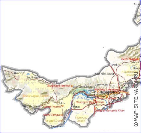 mapa de Mongolia Interior