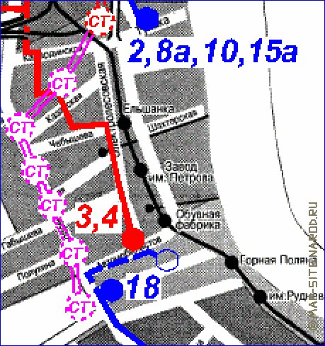 Transport carte de Volgograd