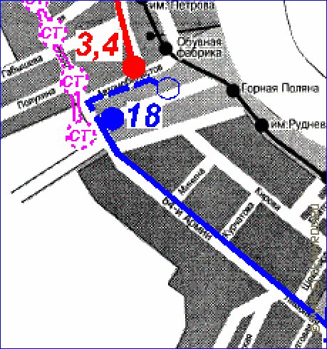 Transporte mapa de Volgogrado