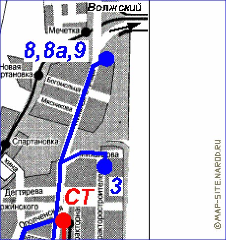 Transport carte de Volgograd