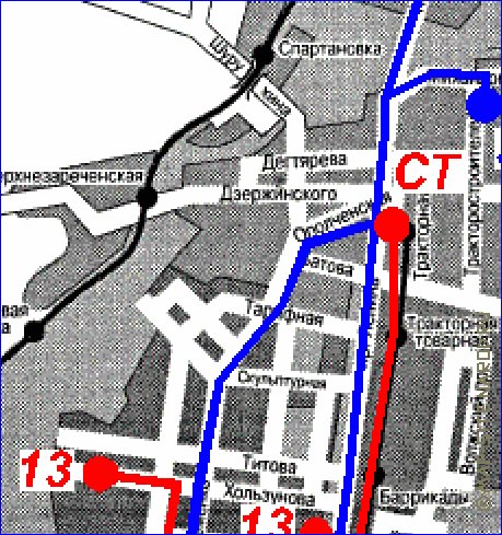 Transport carte de Volgograd