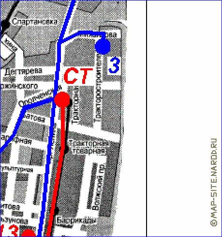 Transporte mapa de Volgogrado