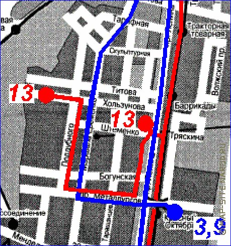 Transport carte de Volgograd