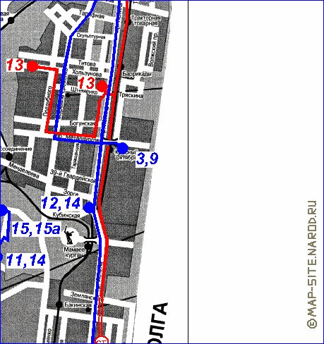 Transport carte de Volgograd