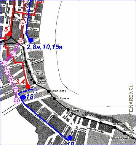 Transport carte de Volgograd