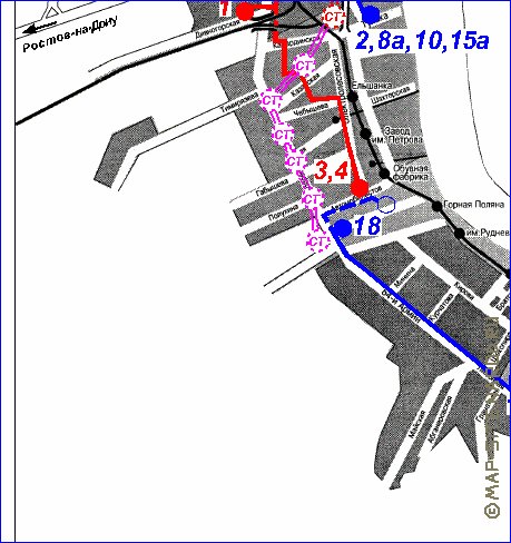 Transport carte de Volgograd