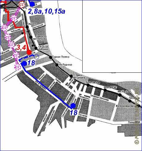 Transport carte de Volgograd