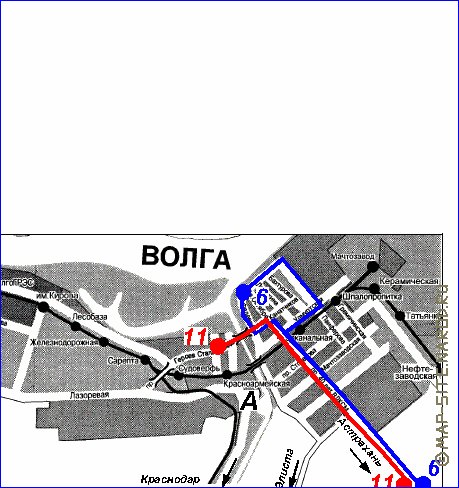 Transport carte de Volgograd