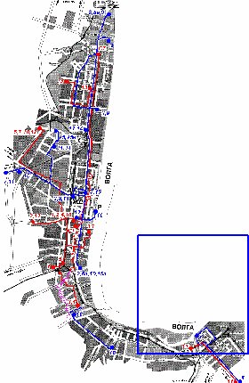 Transporte mapa de Volgogrado