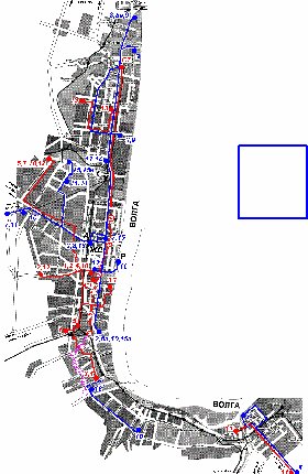 Transporte mapa de Volgogrado