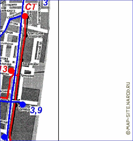 Transporte mapa de Volgogrado