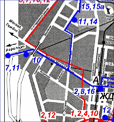 Transporte mapa de Volgogrado