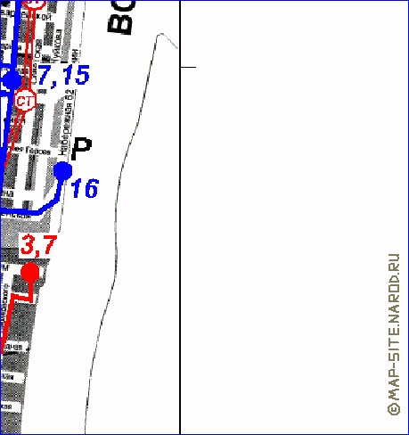 Transporte mapa de Volgogrado