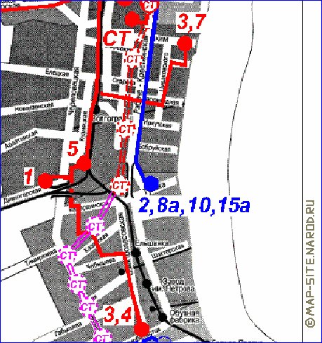 Transport carte de Volgograd