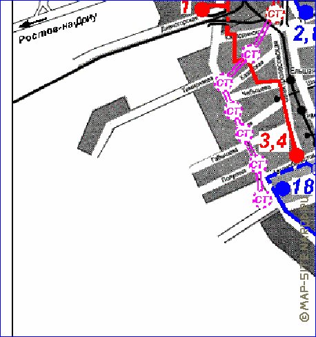 Transport carte de Volgograd