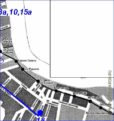 Transporte mapa de Volgogrado