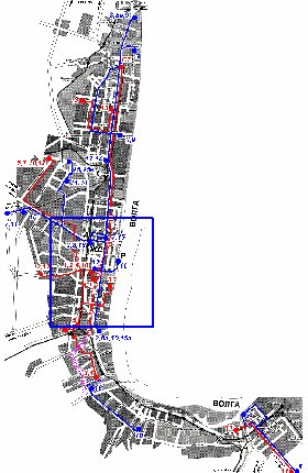 Transporte mapa de Volgogrado