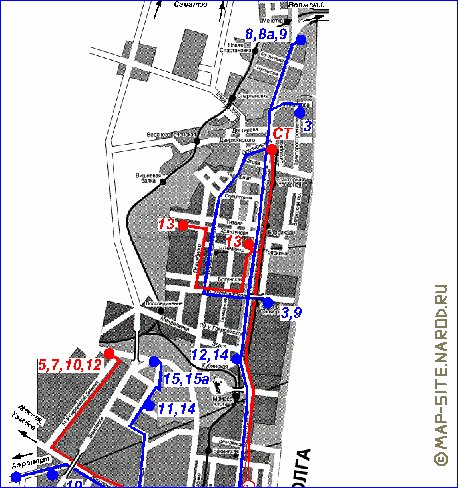 Transport carte de Volgograd