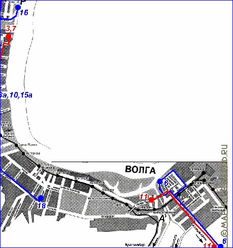 Transport carte de Volgograd