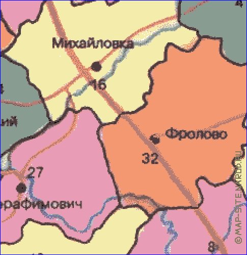 carte de Oblast de Volgograd