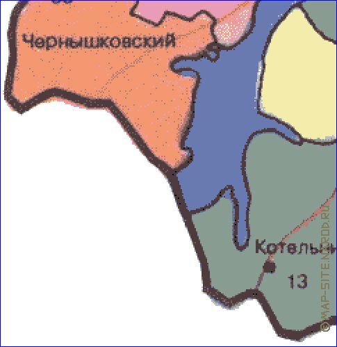 carte de Oblast de Volgograd