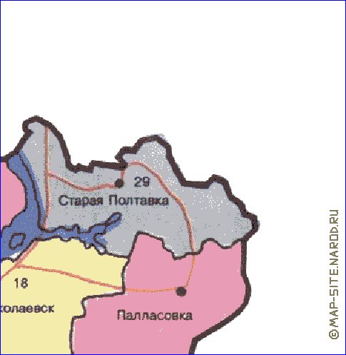 carte de Oblast de Volgograd