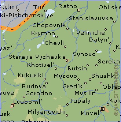 carte de Oblast de Volhynie en anglais